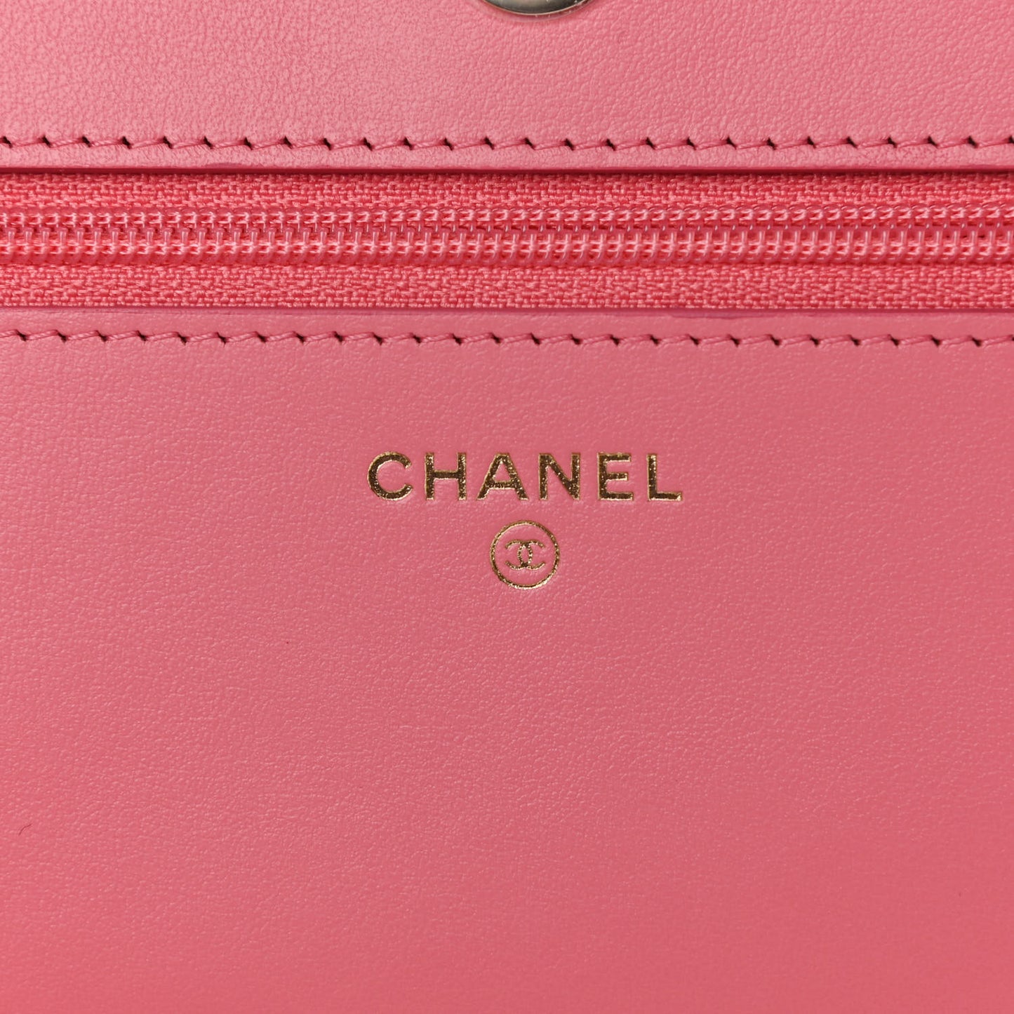 Caviar Camellia Embossed Wallet On Chain WOC Pink