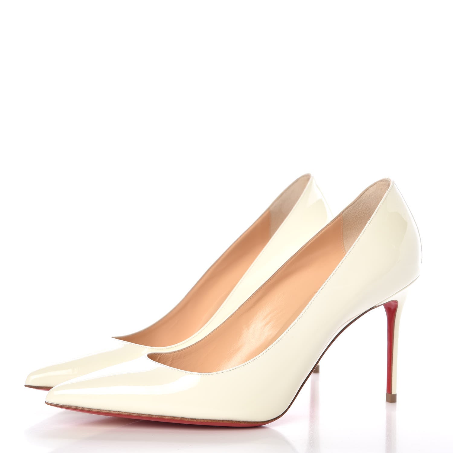 Christian Louboutin Patent Decollete 554 85 Pumps 38.5 Snow 3 of 8