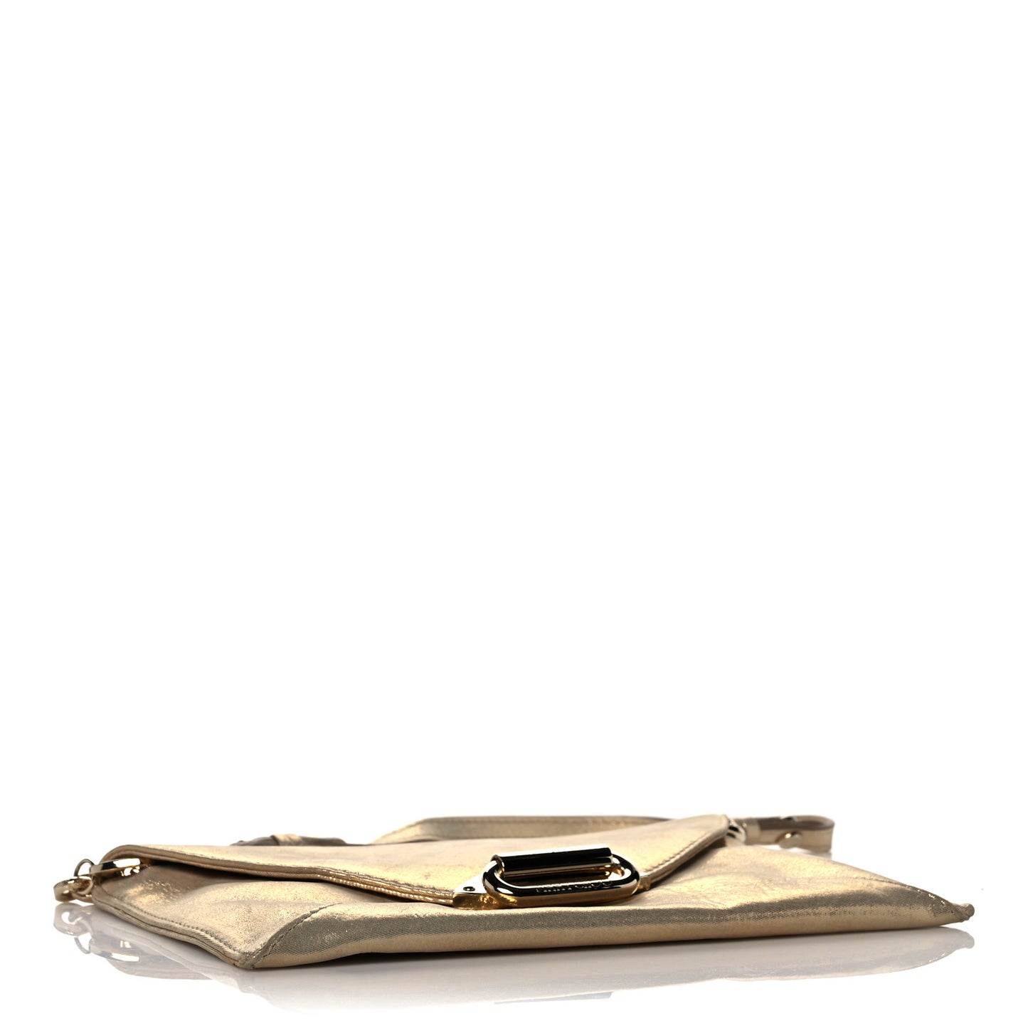 Metallic Calfskin Envelope Clutch Gold