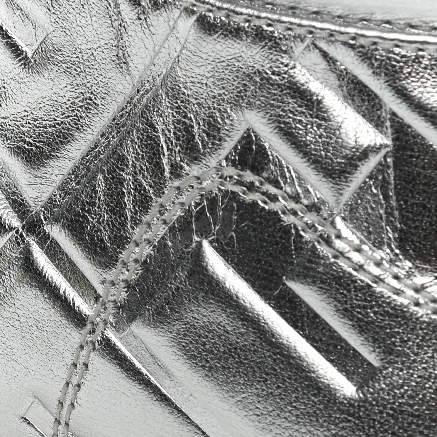 Fendi X NICKI MINAJ Metallic Nappa Macro FF Embossed Prints On High Top Sneakers 37 Silver 8 of 11