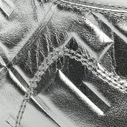 Fendi X NICKI MINAJ Metallic Nappa Macro FF Embossed Prints On High Top Sneakers 37 Silver 8 of 11