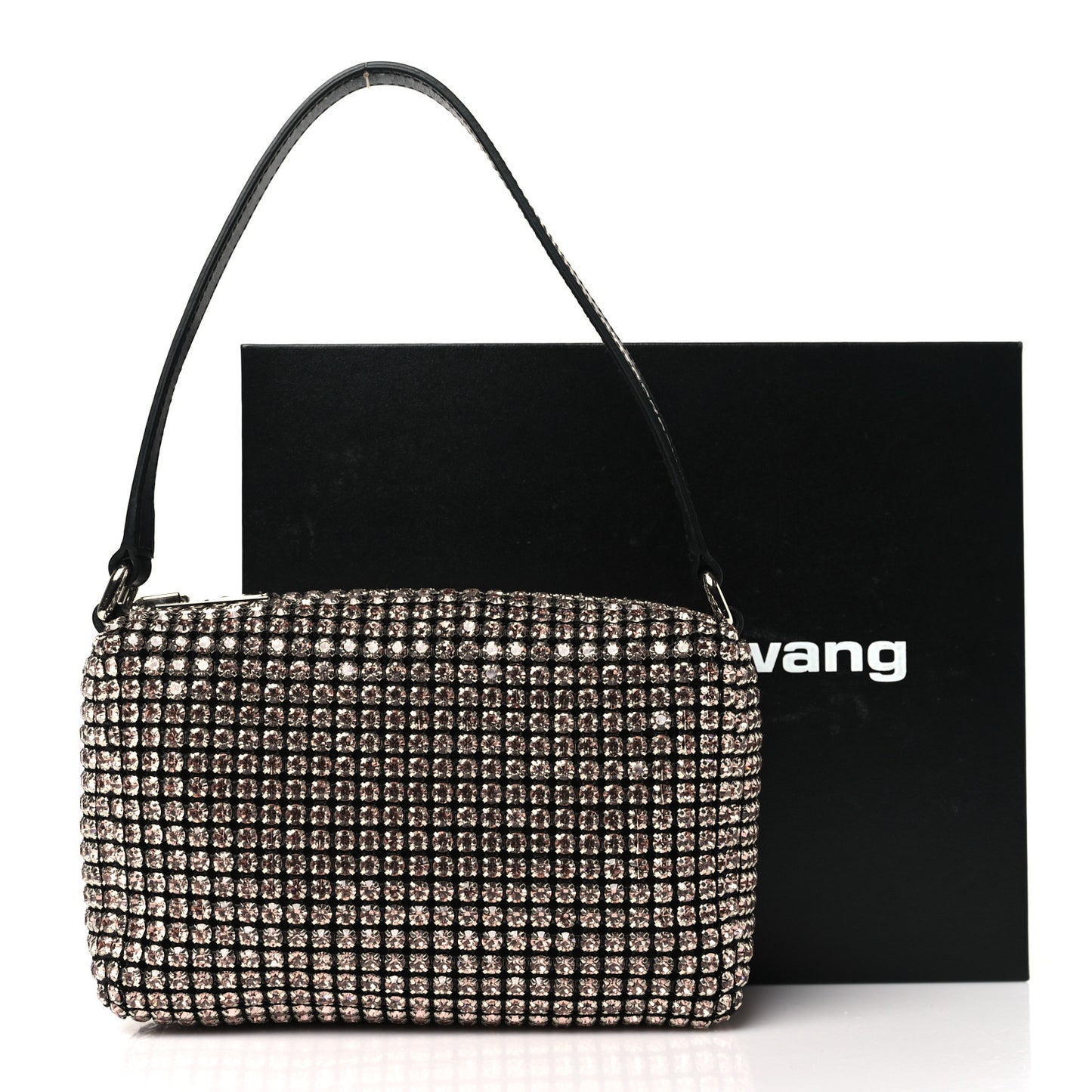 Mesh Crystal Rhinestone Mini Heiress Pouch Sandstone