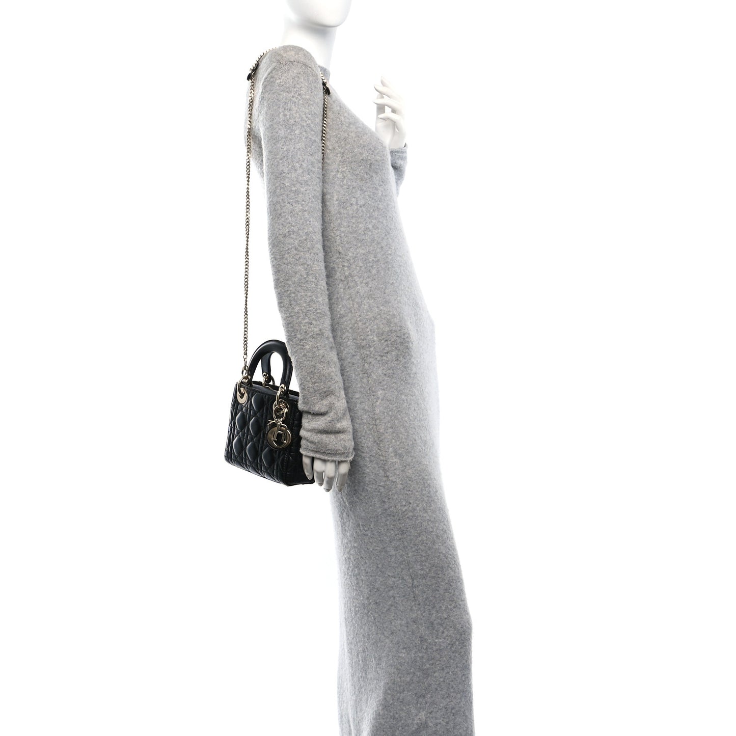 Lambskin Cannage Mini Lady Dior Black