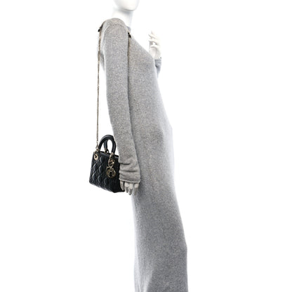Christian Dior Lambskin Cannage Mini Lady Dior Black 2 of 11