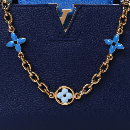 Louis Vuitton Taurillon Enamel Flower Chain Capucines BB Blue 7 of 10