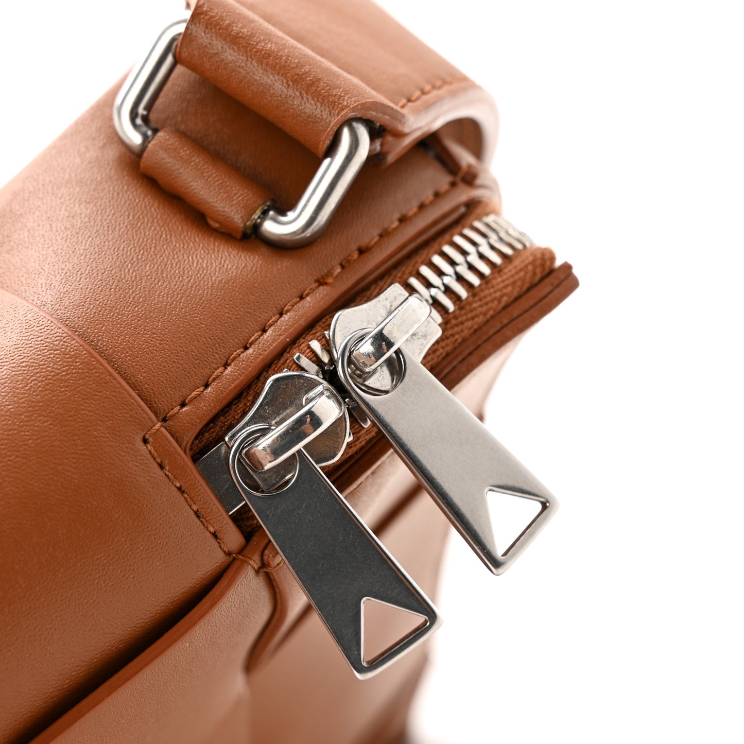 Lambskin Maxi Intrecciato Cassette Camera Bag Caramel