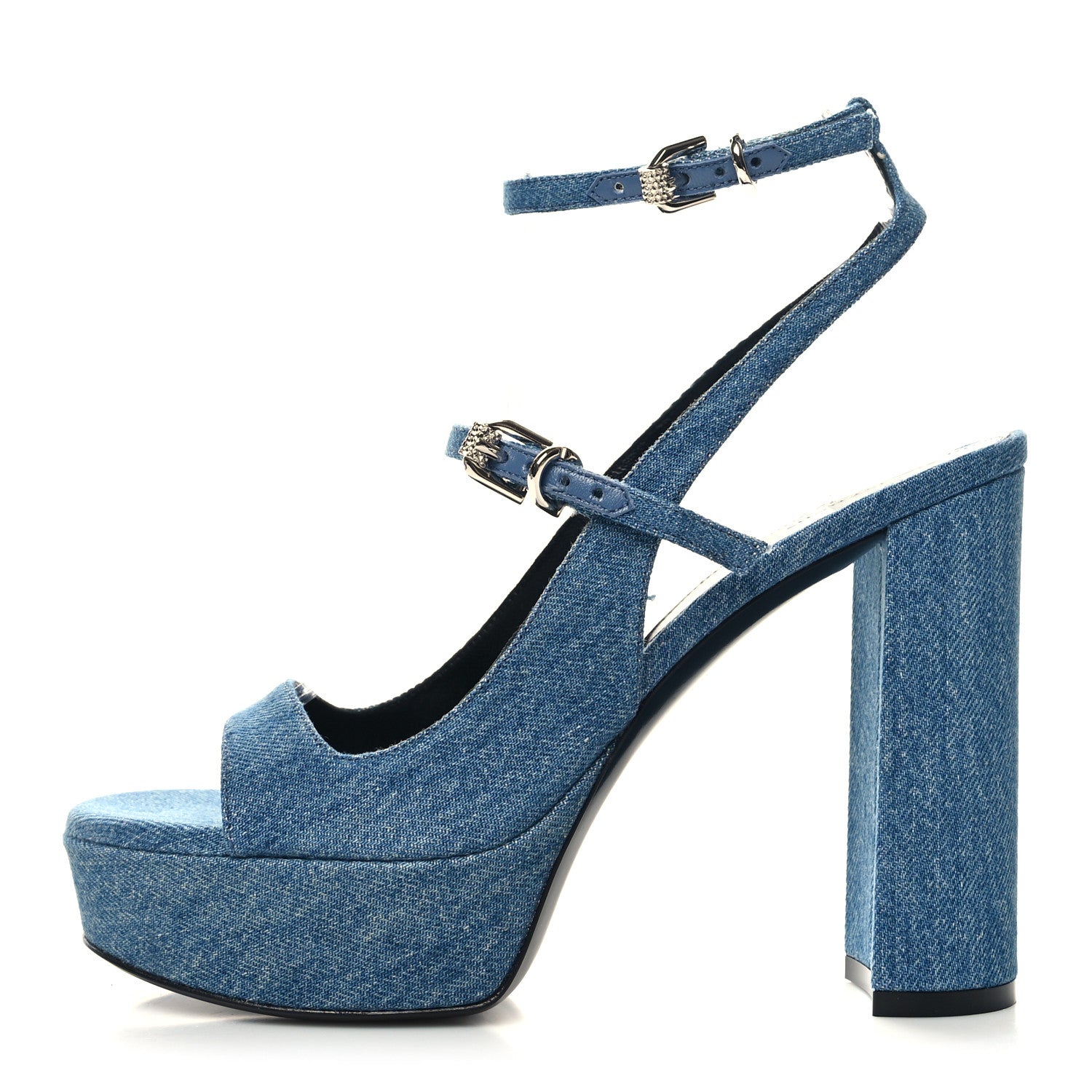 Givenchy Denim Voyou Sandals 38.5 Medium Blue 1 of 9
