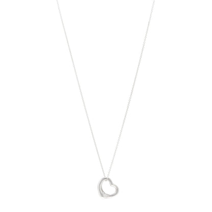Tiffany Sterling Silver 16mm Elsa Peretti Open Heart Pendant Necklace 1 of 4