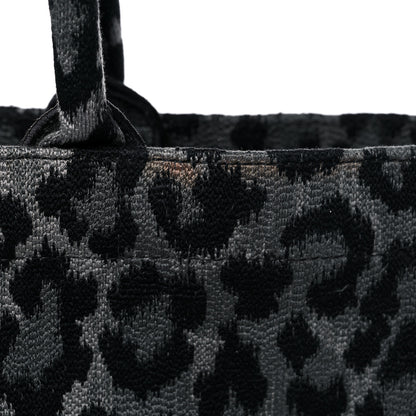Christian Dior Canvas Mizza Embroidered Large Leopard Book Tote Grey 11 of 16