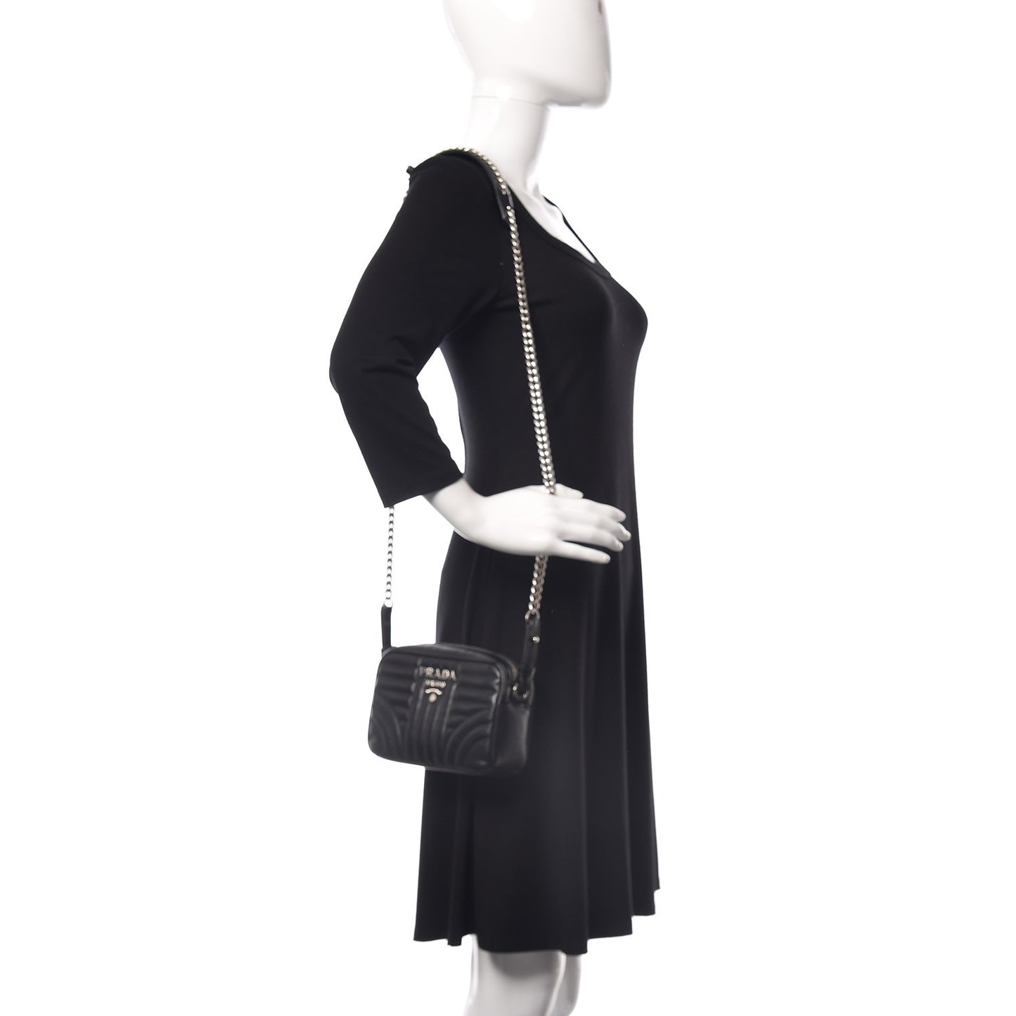 Soft Calfskin Diagramme Crossbody Bag Black