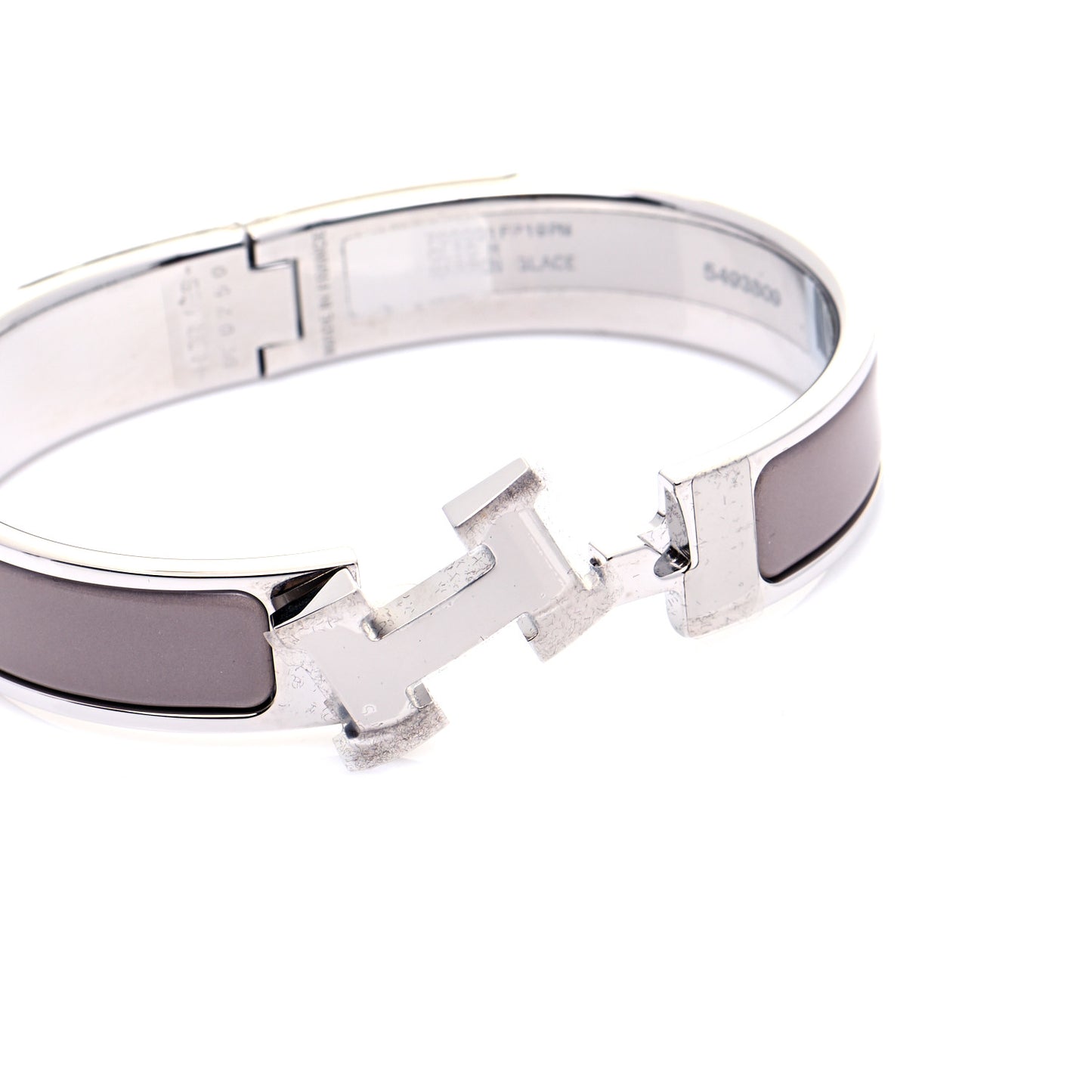 Enamel Narrow Clic Clac H Bracelet PM Marron Glace