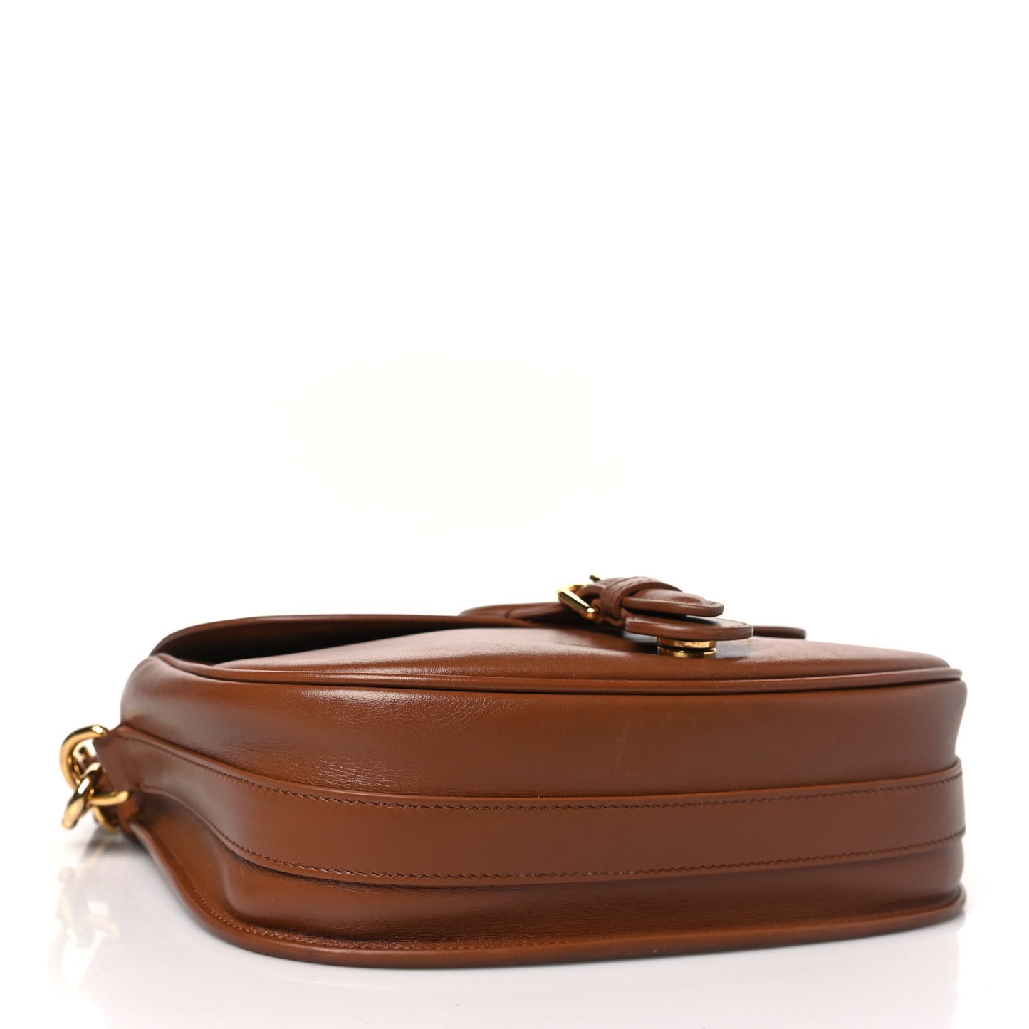 Box Calfskin Medium Bobby Flap Dark Tan