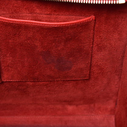 Celine Drummed Calfskin Mini Luggage Coquelicot 12 of 17
