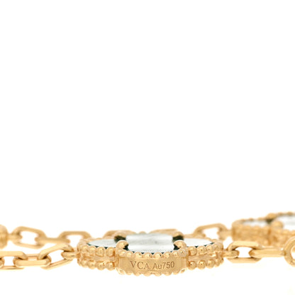 Van Cleef & Arpels 18K Yellow Gold Malachite 5 Motifs Vintage Alhambra Bracelet 3 of 3