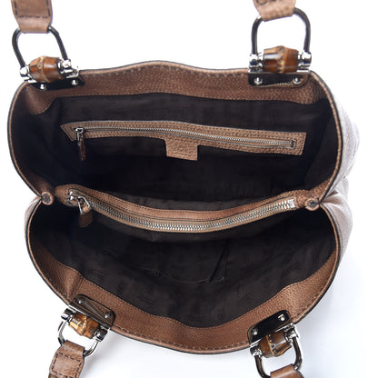 Gucci Calfskin Medium Bamboo Bar Tote Bag Brown 5 of 10