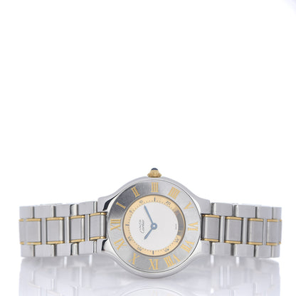Cartier Stainless Steel 18K Yellow Gold 31mm Must De 21 Quartz Watch 2 of 4