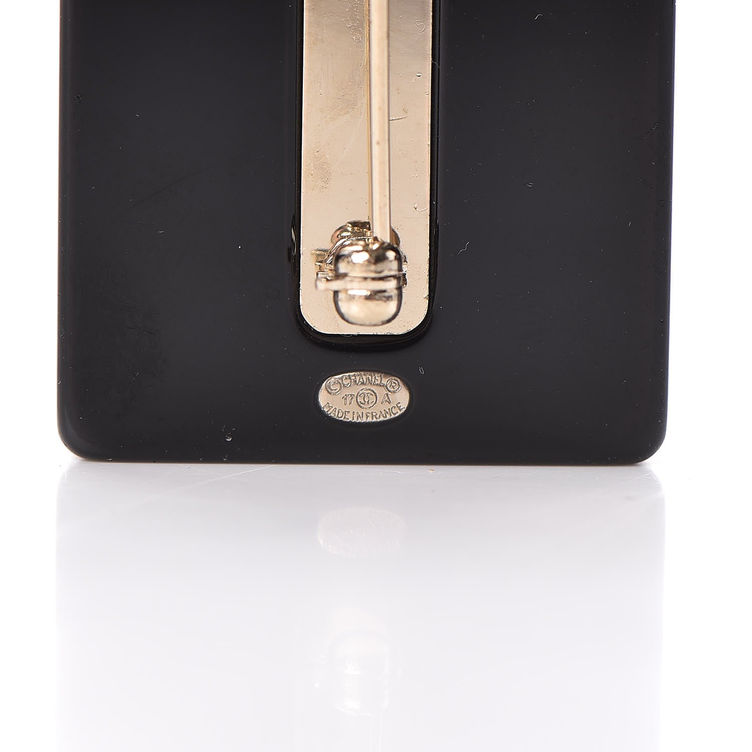 Chanel Resin Strass Perfume Bottle CC Brooch Black Gold 4 of 6