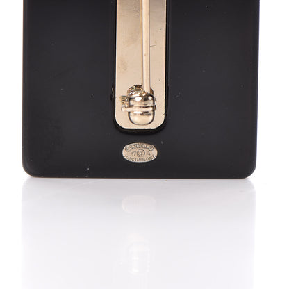 Chanel Resin Strass Perfume Bottle CC Brooch Black Gold 4 of 6