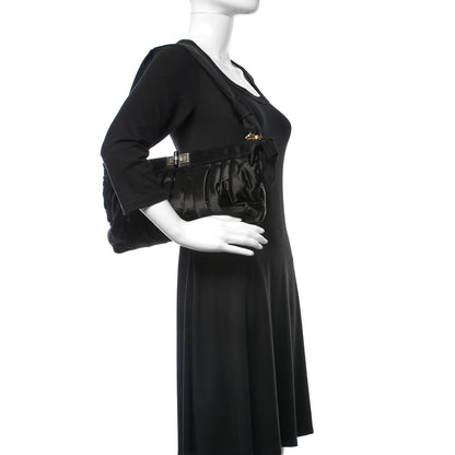 Lanvin Satin Pleated Shoulder Bag Black 2 of 8