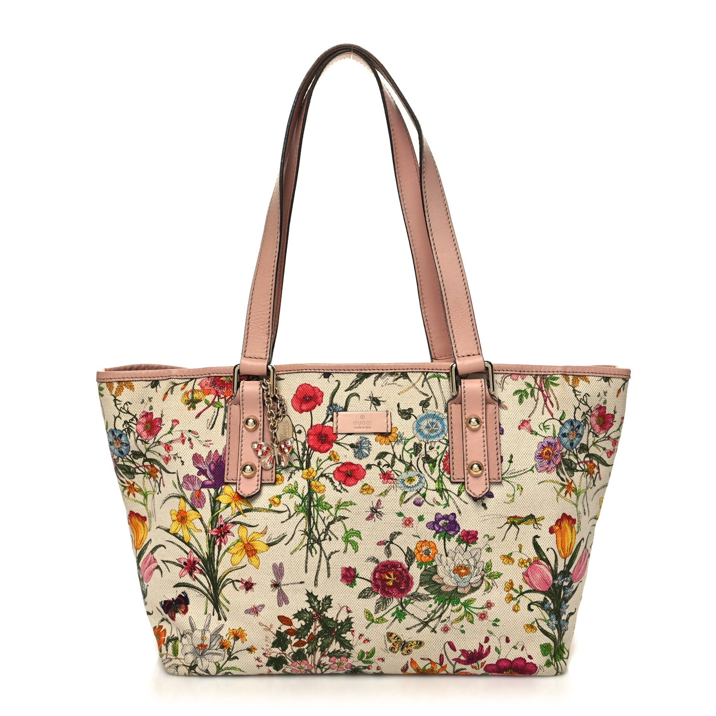 Canvas Flora Floral Medium Jolicoeur Tote White