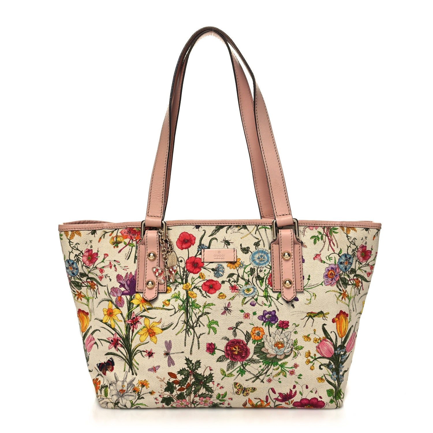 Gucci Canvas Flora Floral Medium Jolicoeur Tote White 1 of 13