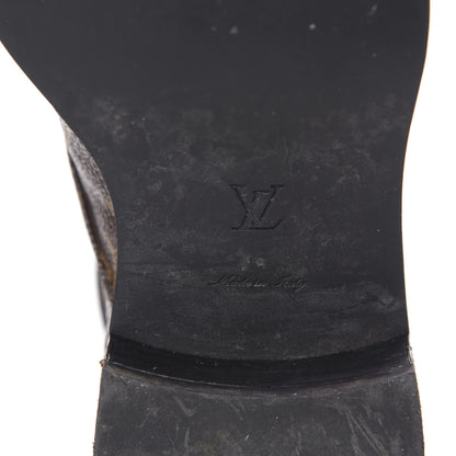 Louis Vuitton Monogram Calfskin Wonderland Flat Ranger Boots 38.5 Black 8 of 10