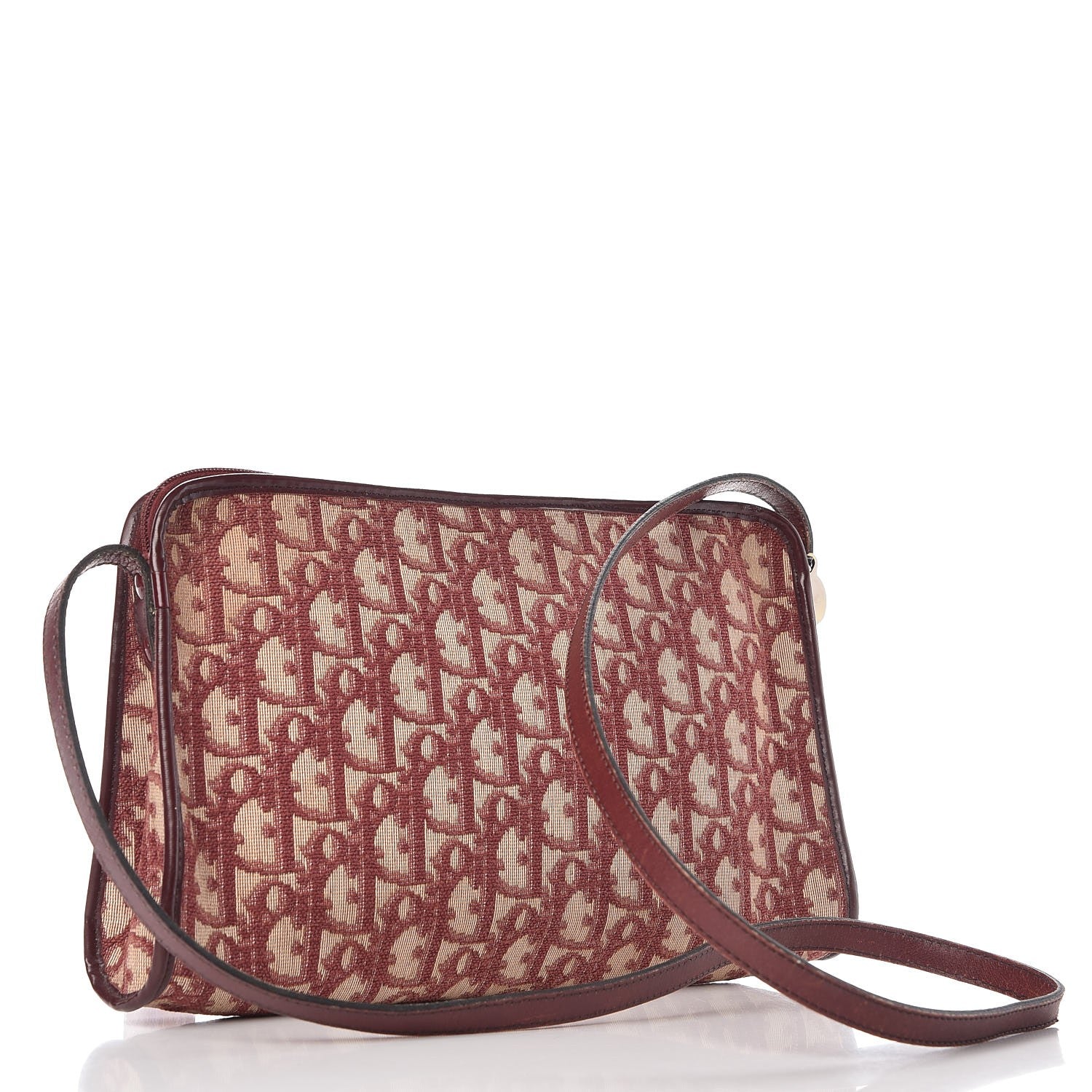 Christian Dior Monogram Shoulder Bag Red 3 of 13