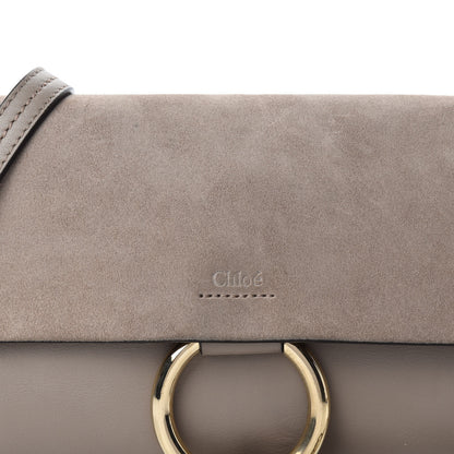 Chloe Suede Calfskin Small Faye Shoulder Bag Motty Grey 11 of 11