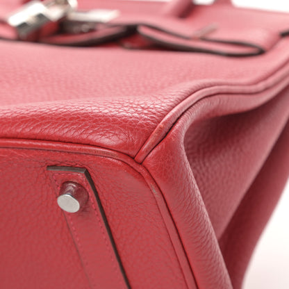 Hermes Taurillon Clemence Birkin 30 Rouge Casaque 10 of 15
