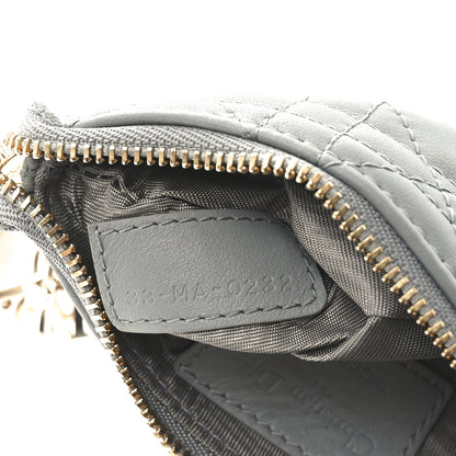 Christian Dior Lambskin Cannage Lady Dior Zipped Key Case Stone Grey 7 of 7