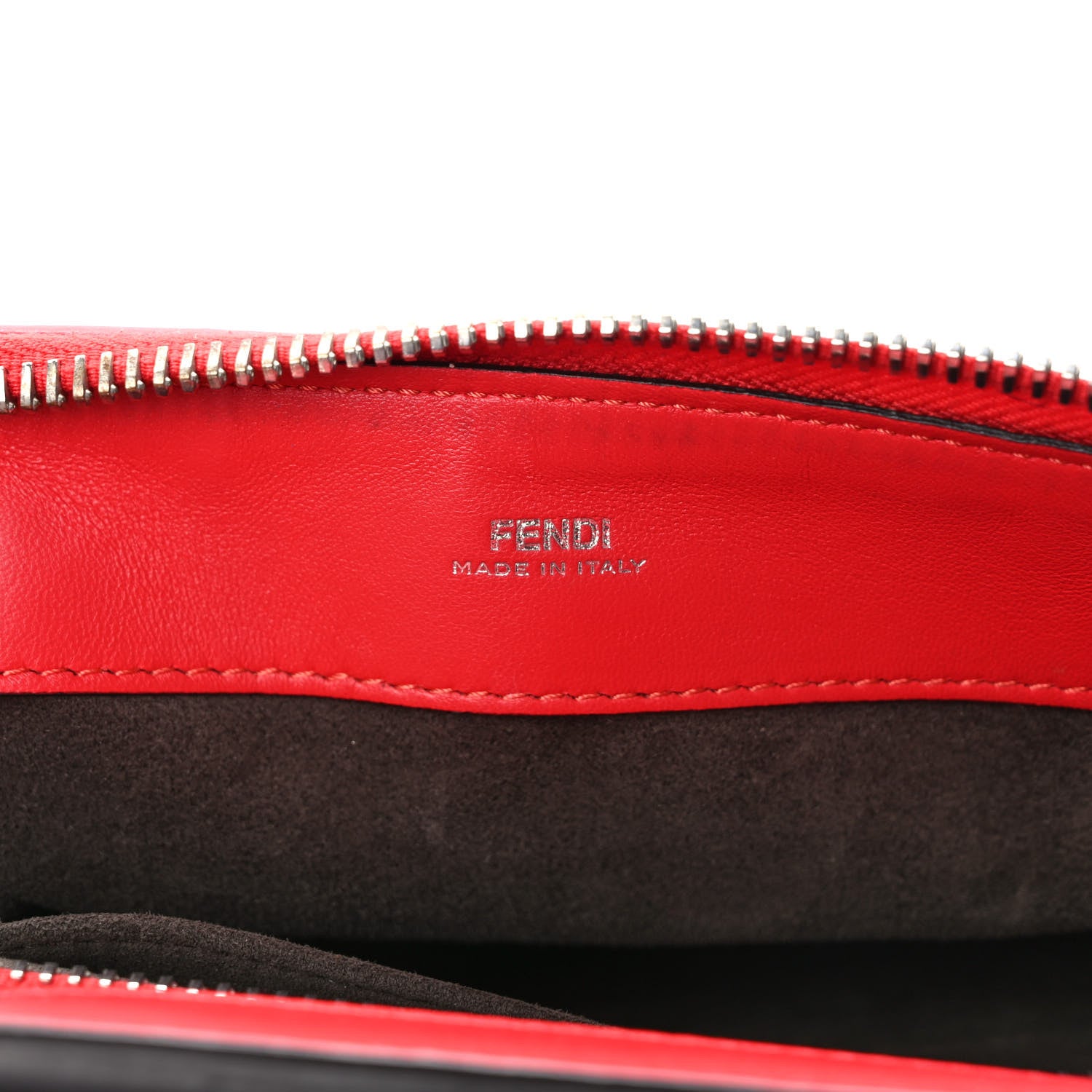 Fendi Shiny Nappa Trapuntata Small DotCom Click Chain Satchel Rojo 7 of 13