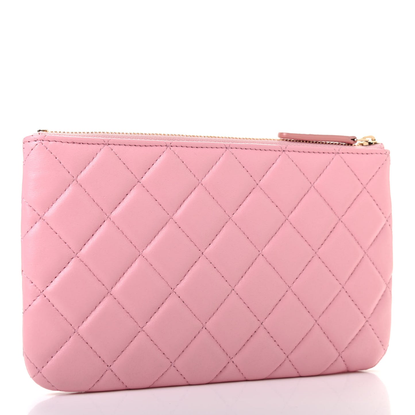 Lambskin Quilted Cosmetic Case Pink