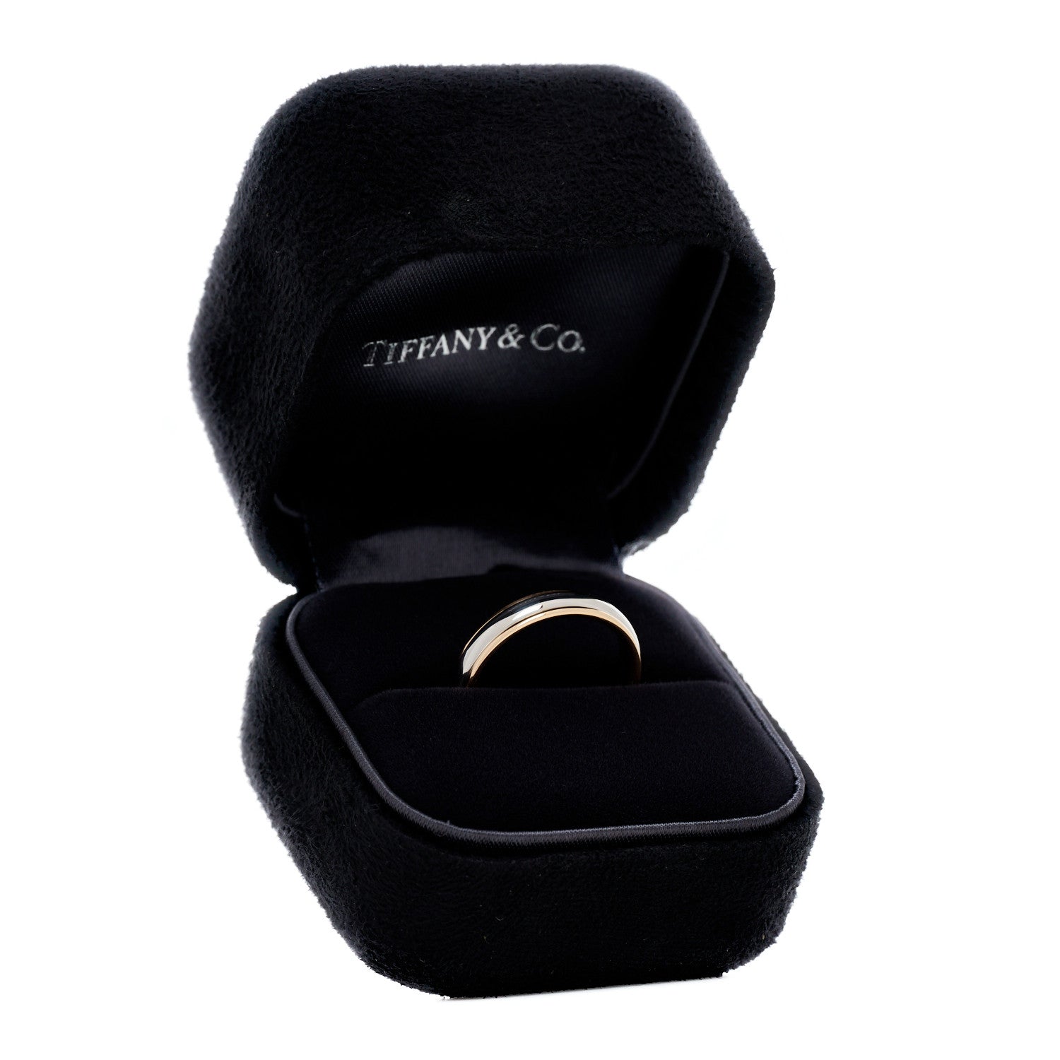 Tiffany Platinum 18K Yellow Gold Lucida 4mm Band Ring 50 5.5 5 of 5