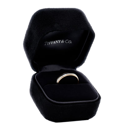 Tiffany Platinum 18K Yellow Gold Lucida 4mm Band Ring 50 5.5 5 of 5
