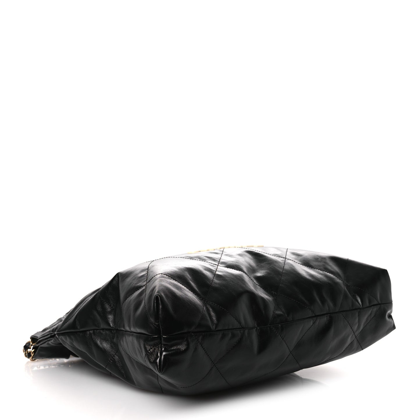 Shiny Calfskin Quilted Chanel 22 Black White