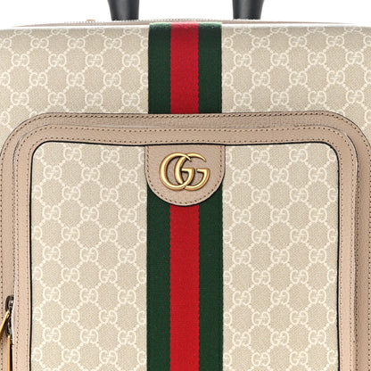 Gucci GG Supreme Monogram Textured Dollar Calfskin Web Small Savoy Cabin Trolley Beige Mystic White Oatmeal 8 of 10