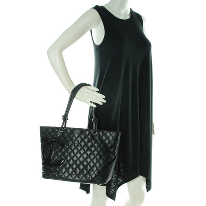 Chanel Calfskin Quilted Large Cambon Tote Black 2 of 7