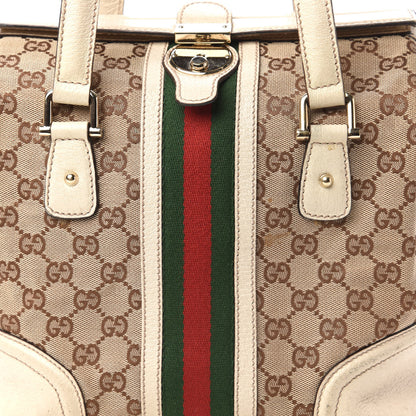 Gucci Monogram Web Treasure Boston Tote Off White 10 of 10