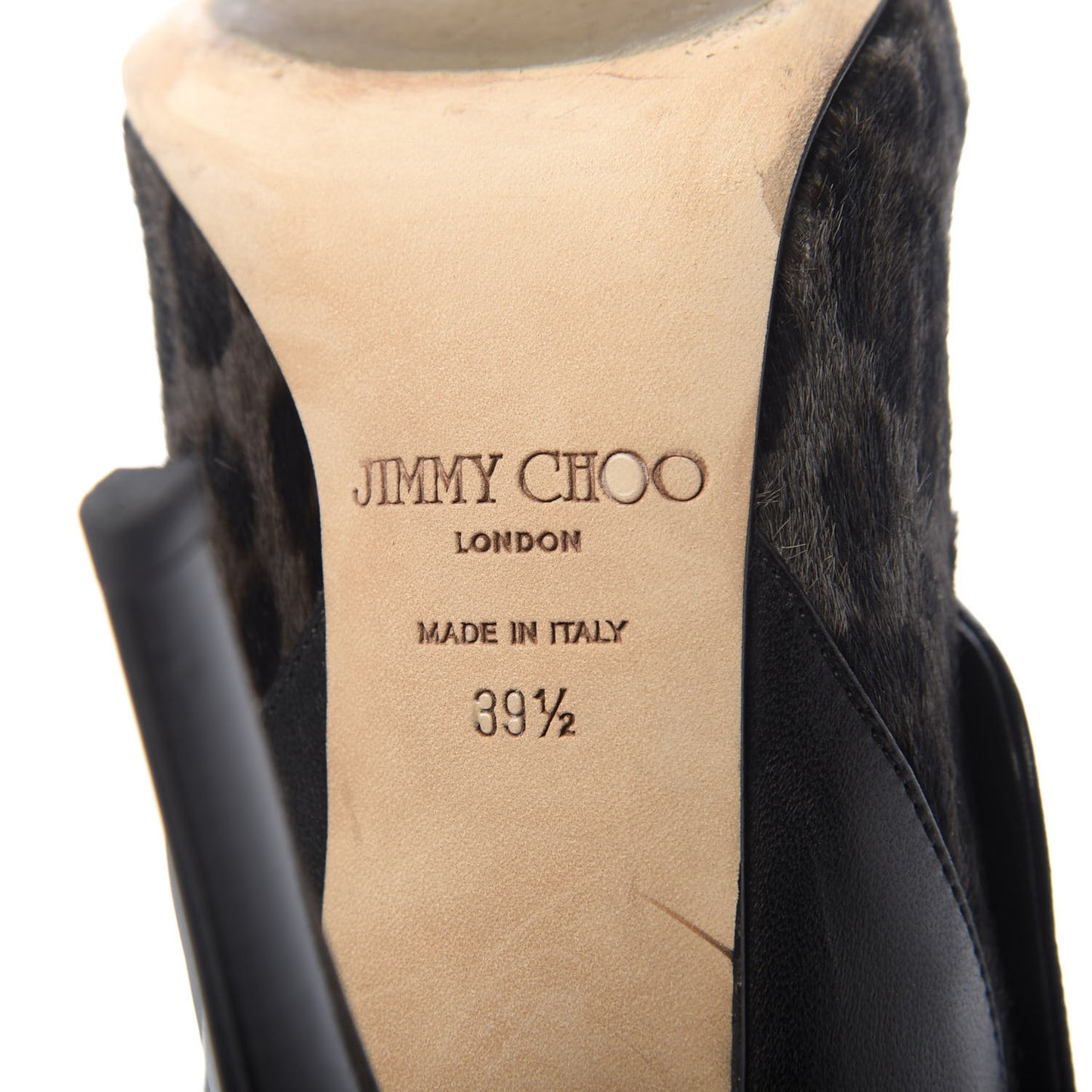 Pony Hair Leopard Nappa Blaine Boot 39.5 Smoke Black