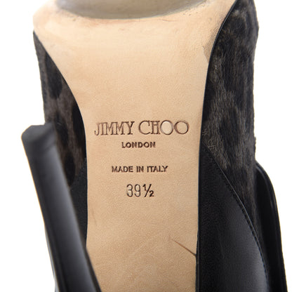 Jimmy Choo Pony Hair Leopard Nappa Blaine Boot 39.5 Smoke Black 8 of 9