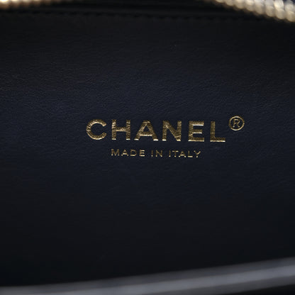 Chanel Jersey Quilted Small CC Filigree Vanity Case Blue Black Grey 6 of 10