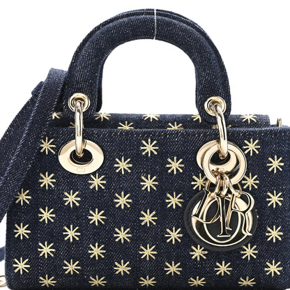 Christian Dior Denim Embroidered Star Lady D-Joy Blue 8 of 11
