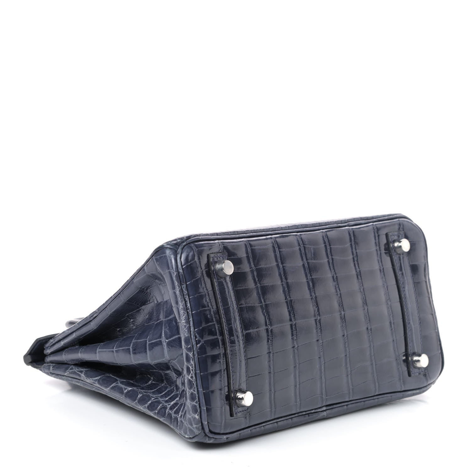 Hermes Shiny Niloticus Crocodile Birkin 25 Bleu Abysse 3 of 6