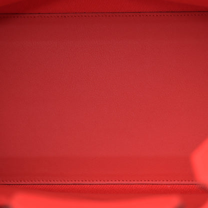 Hermes Swift Twill H Fray Fray Birkin 35 Rouge de Coeur Ecru 5 of 11