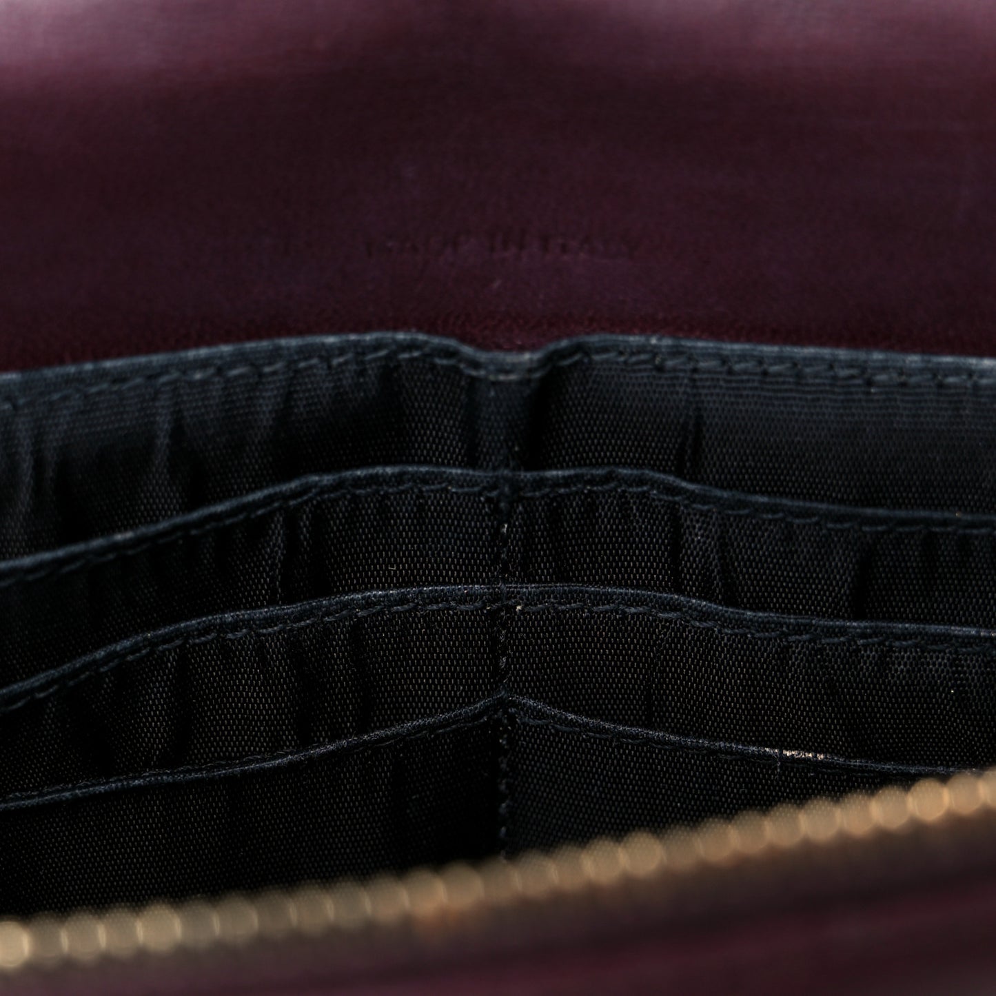 Calfskin Matelasse Chevron Monogram Envelope Chain Wallet Rouge Legion