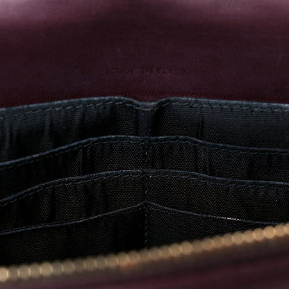 Saint Laurent Calfskin Matelasse Chevron Monogram Envelope Chain Wallet Rouge Legion 11 of 11