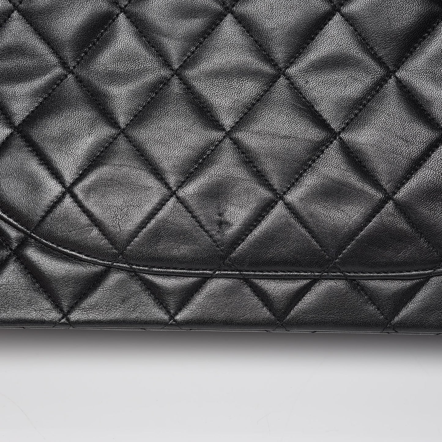 Lambskin Quilted XL Jumbo Single Flap Black