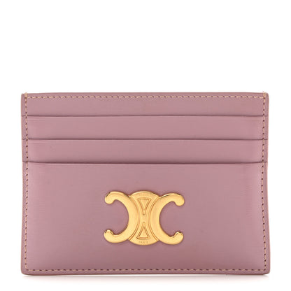 Celine Shiny Calfskin Triomphe Card Holder Petal 1 of 9
