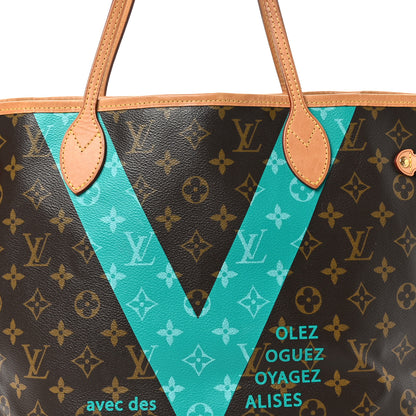 Louis Vuitton Monogram V Neverfull MM Turquoise 9 of 13