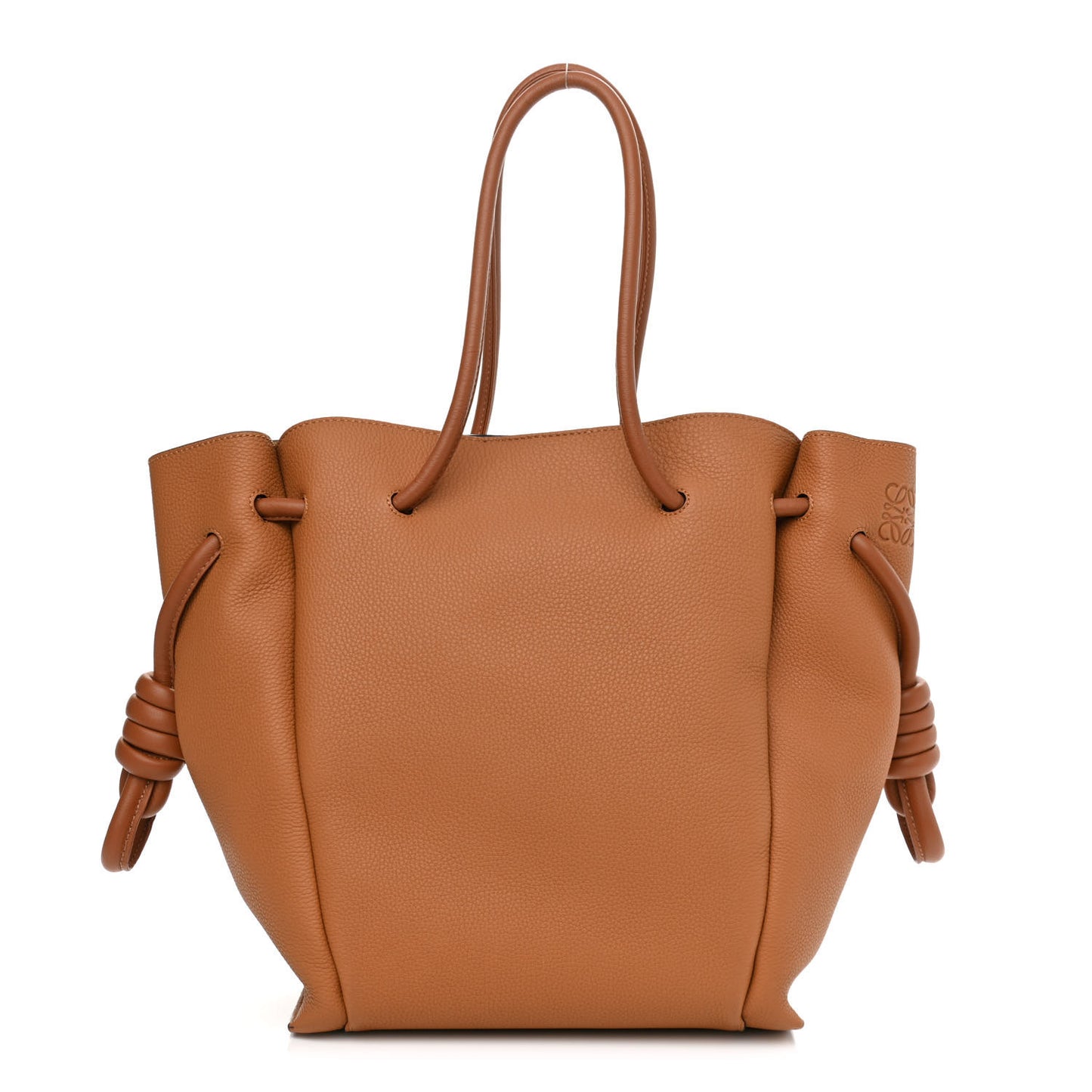 Calfskin Small Flamenco Knot Bag Caramel